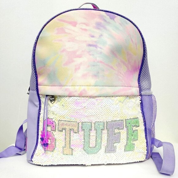OMG Tie Dye Sequined STUFF Large Backpack - Picture 1 of 10